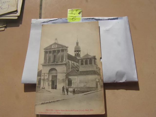carte postale  vers 1900  troyes eglise st martin