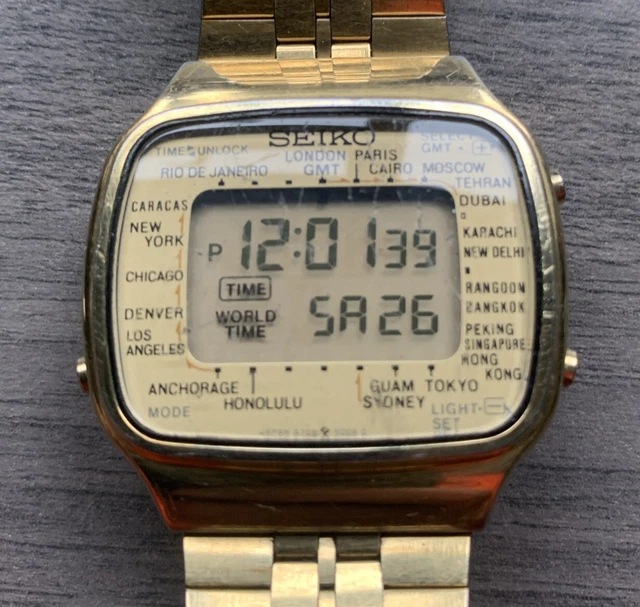 VINTAGE SEIKO A708 digital Watch GMT Aka PAN-AM £156.71 - PicClick UK