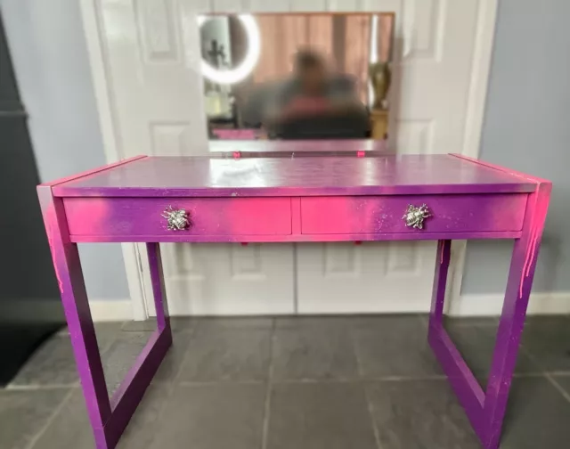 Upcycled Dressing Table Pink And Purple.