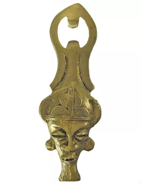 Kunst Gelbguss Bottle opener Afrika Bronze Figur Bronzefigur