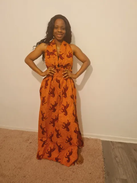 Ankara dress, african dress, ankara Infinity print maxi dress size 8 10 12 14 16