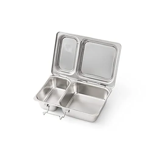 Shuttle Classic Stainless Steel Bento Lunch Box With 2 Compartments For Adults A