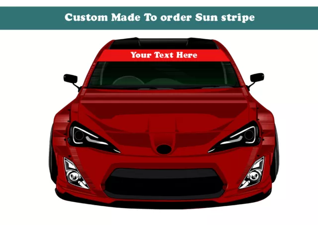 Personalised Names Car Van Sun Strip vinyl decal Graphic Sunstrip Many  Colours