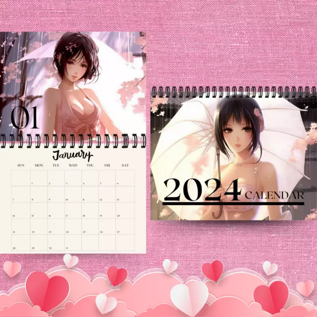 ANIME GIRLS 2025 Calendar 12 Month Calendar Spiral Bound Wall
