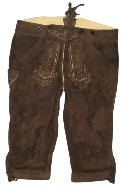 " KARL KLÜBER " Trachten- Kniebund- Leather Pants/Knickerbockers IN Braun " Size