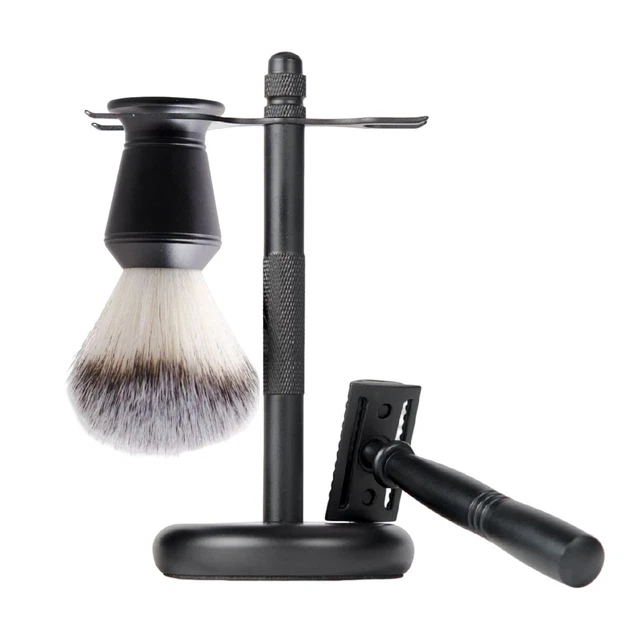 Lot de 3 supports de blaireau noir luxe élégant cadeaux de fête des pères