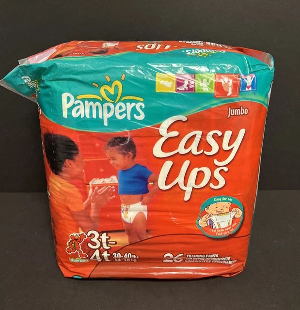 Pantalones de entrenamiento Pampers Easy Ups Sesame Street Elmo 3T-4T 26 unidades sellados 2004