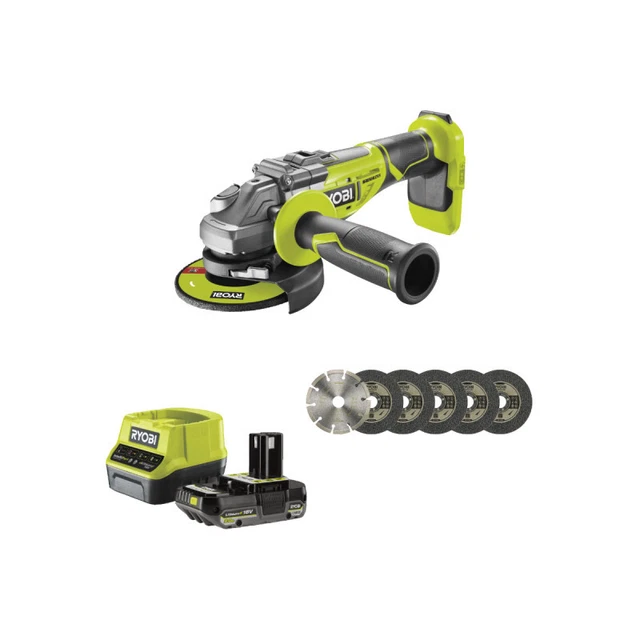 Meuleuse D'angle Ryobi RAG18BL-0 - 125 Mm - Sans Balais - 18 V - Corps Machine Seulement