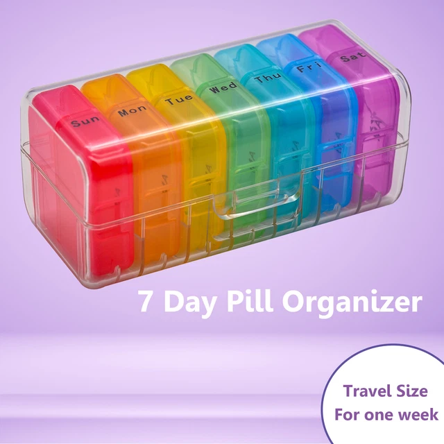 7 DAY PILL Box Weekly Pill Organizer Large Daily Medicine Dispenser