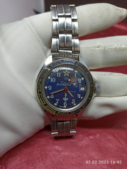 Strela Vostok Komandirskie 2416/420307 Reloj de buceo militar 20ATM 200m reloj mecánico ruso automático de Rusia con cuerda automática, Militar