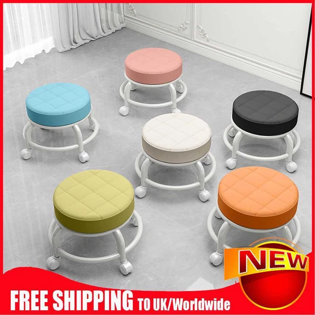 Silla de pedicura taburete deslizante multifuncional con ruedas hogar asiento suave móvil