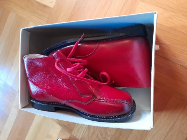 TRUE Vintage Lurchi Kinder-Schuhe Stiefel Gr:25 Original 70er Jahre Leder rot