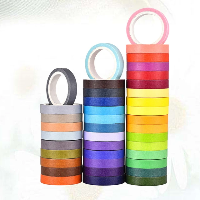 40 Pcs Bricolage Washi Bandes À La Main Livre Album Coloré Bandes De Papier 8