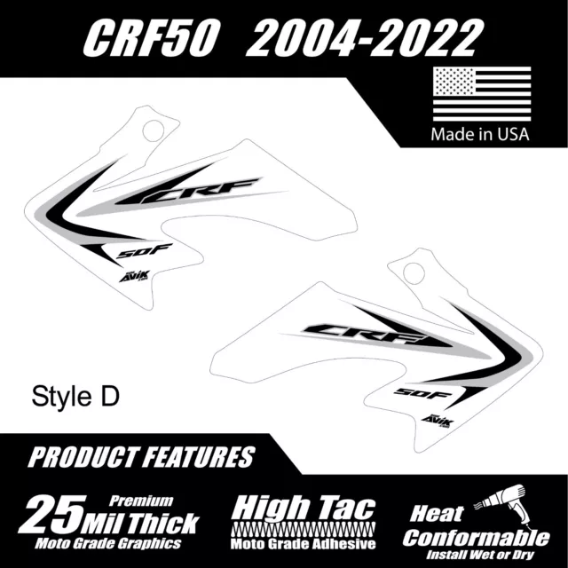 CRF50 Shroud Graphics Red 2004-2022 Style D white FREE SHIPPING!!!