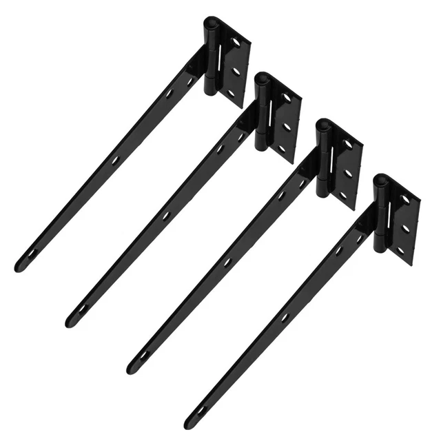 4pcs T Hinges Heavy Duty Hinges Gate Strap Hinges for Storage Shed Door Barn