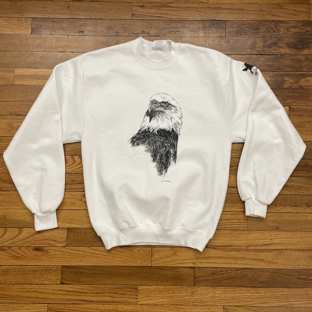 The Raptor Trust Eagle Sketch Graphic Crewneck Sweatshirt Size S Used VTG Retro