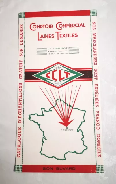 Ancien Vintage BUVARD Publicitaire CCLT Comptoir Commercial Laines Textiles TBE