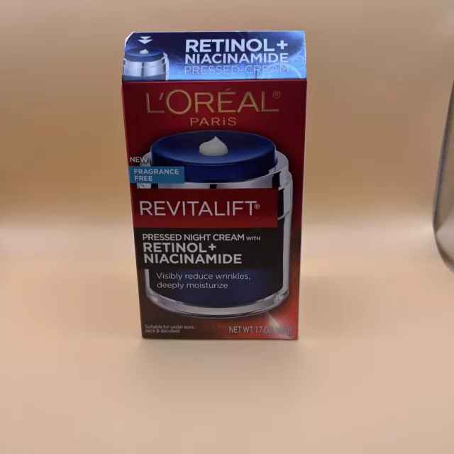 L’Oréal Paris Retinol Pressed Night Cream Moisturizer, Revitalift Triple  Power LZR, With Retinol for Face + Niacinamide,Skincare, 47 ml