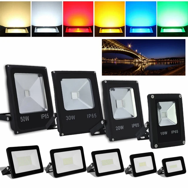 10W 20W 30W 50W LED RGB Fluter Flutlicht Strahler Außen Scheinwerfer IP65 SMD