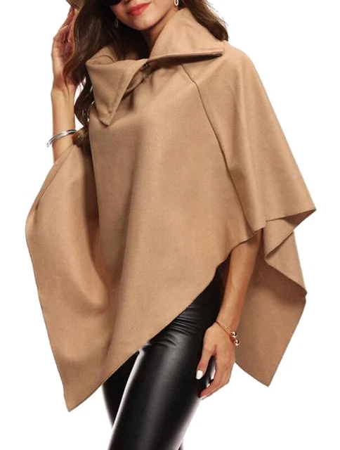 PONCHO DONNA MANTELLA IN PANNO CON COLLO CAPPA COPRISPALLE