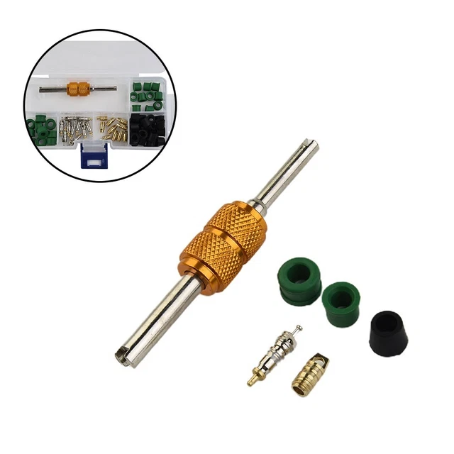 71pcs Air Condition Repair Kit Repair Tool 10pcs Valve Cores 50pcs Hose Gaskets