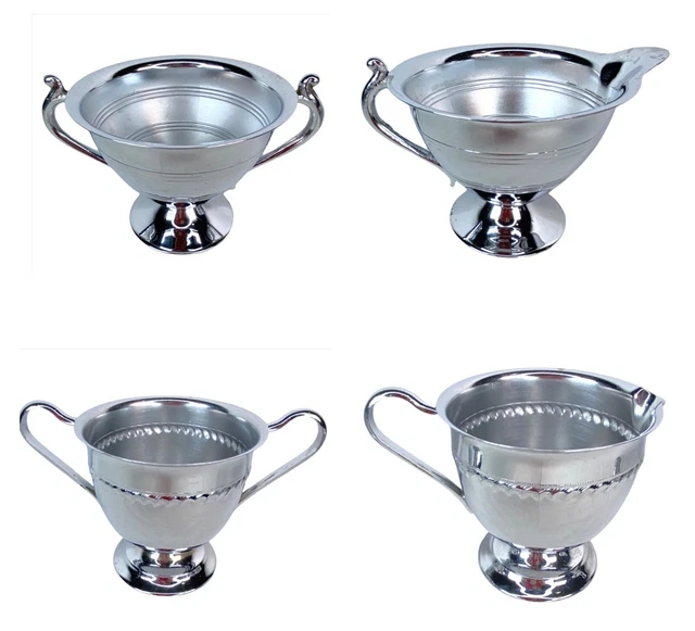 Mug Goblet Chalice Silver Tone x4  Wine Communion Props Cosplay Home Decor VTG
