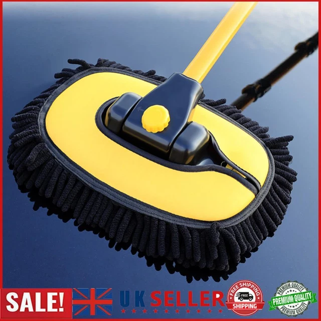 Car Detailing Brush Chenille Car Mop Head Wipe Mop Auto Accessory (Yellow) GB
