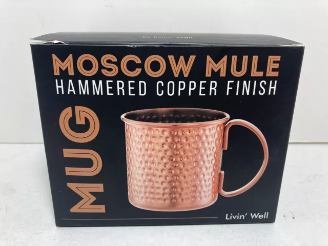 Livin’ Well Moscow Mule Hammered Copper Finish Mug 16 oz.