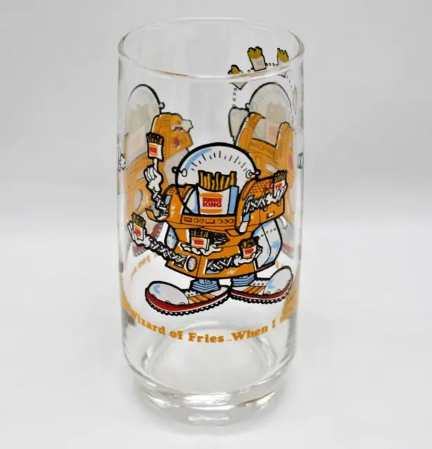 Vintage Wizard of Fries Burger King Character Collector Glass 1979 Advertising