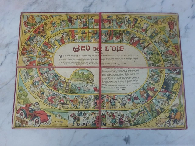 Plateau De Jeu De L'oie Vintage - Début XXème Siècle - Etat D'usage