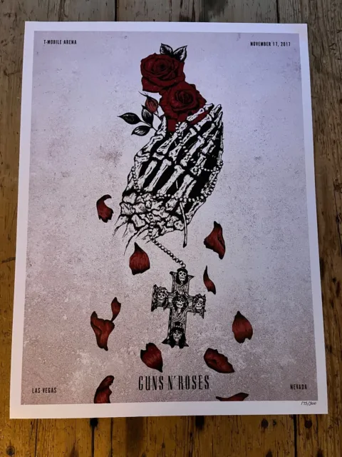 Guns N Roses - Tour  Lithograph /  Poster - Las Vegas T-Mobile - Nov. 17th 2017