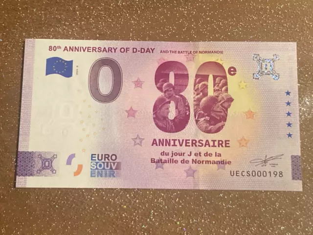 BILLET TOURISTIQUE 0 EURO ZÉRO EURO 80th ANNIVERSARY OF D-DAY 2024