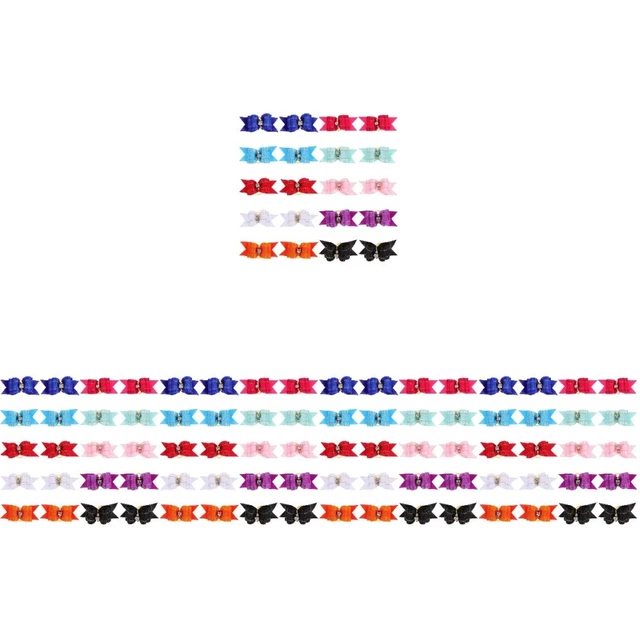 100 pièces petits nœuds pour poils de chien  nœuds élastiques pour chien