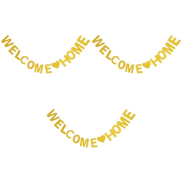 3 stücke Willkommen Home Flaggen Buntgirlande Glitter Flaggen Banner