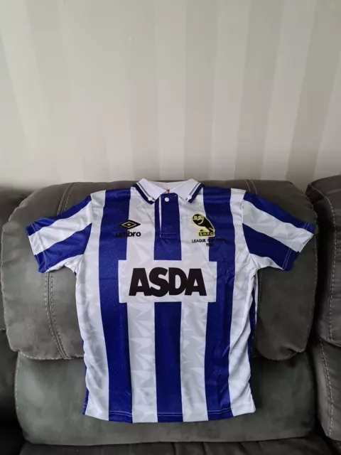 CHILDRENS Sheffield Wednesday Home shirt 1991 League Cup Final Edition 12/13