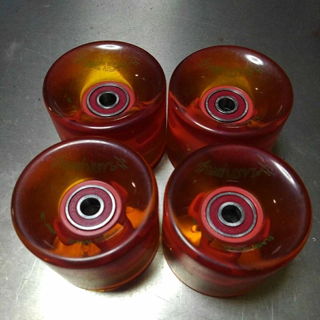 Flash Wheels Soft Glitter BONES Red Bearing Skateboard Night Night Cruise Crui