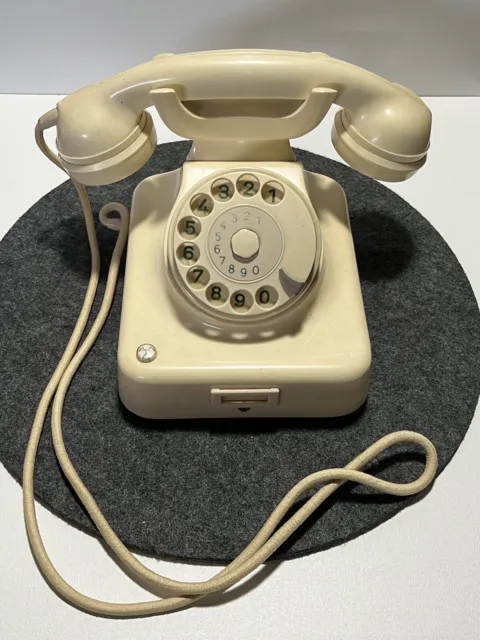 altes Post Telefon W49 Wandtelefon Telefongerät Wählscheibe Elfenbein weiss