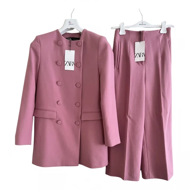 Zara Pink Double Breasted Blazer Coat Jacket Spring Bnwt £24.99 - Picclick  Uk