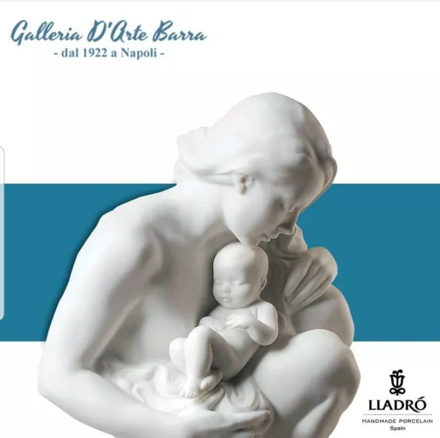 Porcelana Artística By Lladró En (Biscuit) Maternidad Con Niño 3