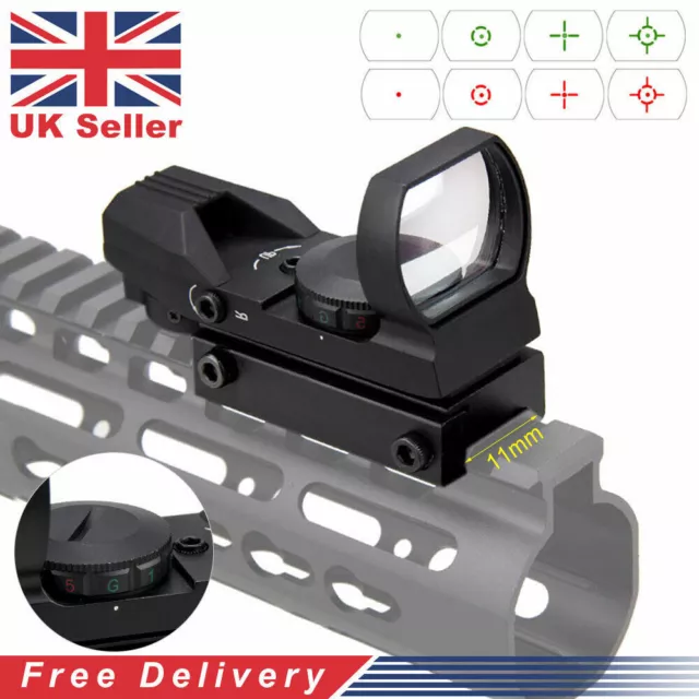 Tactical Holographic Reflex Sight Air Rifle Crossbow Red Green Dot Scope Mount