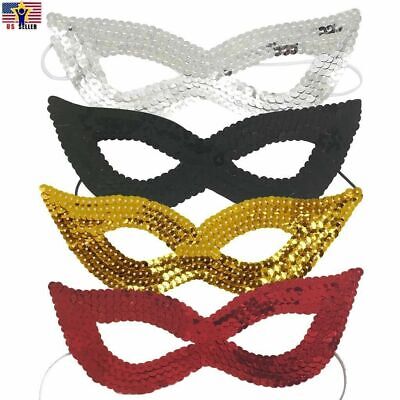 Sparkle Bling Sequin Eye Mask Costume Cat Eyemask Halloween Masquerade Party