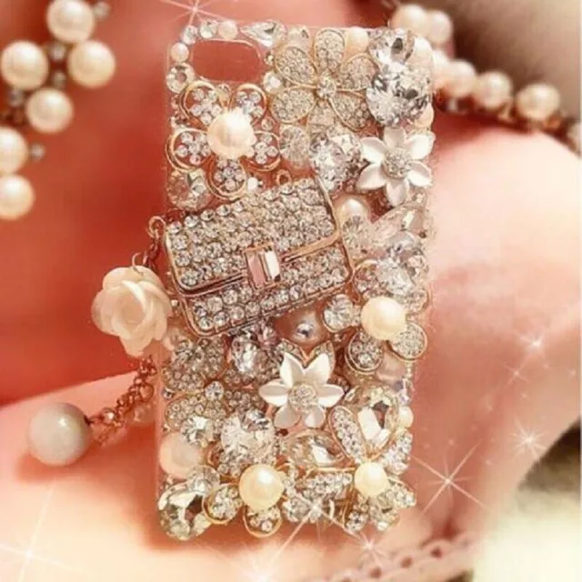 Handmade Luxury Bling Diamond Rhinestone Crystal Jewelled Back Phone Case Cover