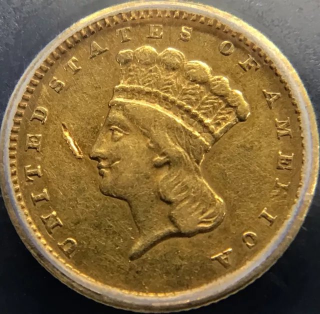 1856 Slant 5 G$1 Icg Ef40 Details Type 3 Gold Dollar | Low Survival Population