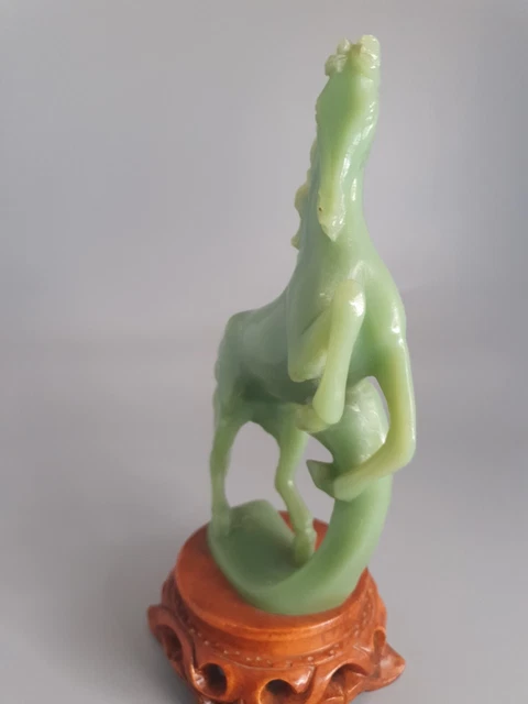 Vintage Japanese Chinese Oriental Resin Figurine of a Horse on a stand 3