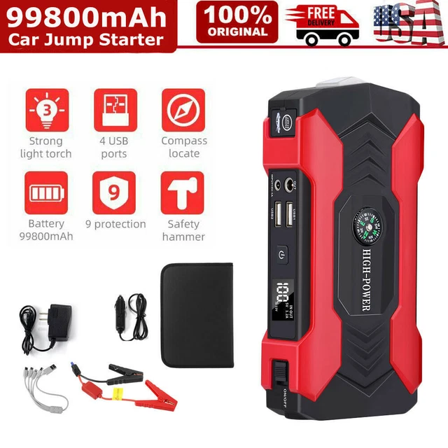 99800mAh Car Jump Starter Booster Jumper Box Power Bank Battery,Charger Portable