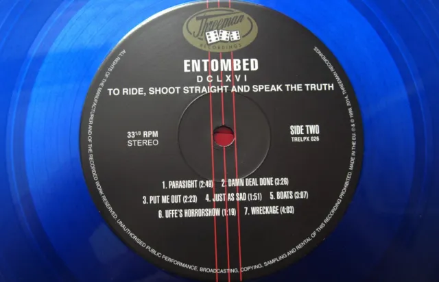 ENTOMBED - DCLXVI TO RIDE SHOOT STRAIGHT AND SPEAK THE TRUTH Blue 180g Vinyl 2LP 6