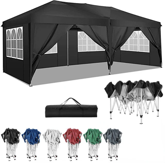Pavillon 3x3/6 m Seitenteile Partyzelt Faltpavillon Wasserdicht Gartenzelt Popup