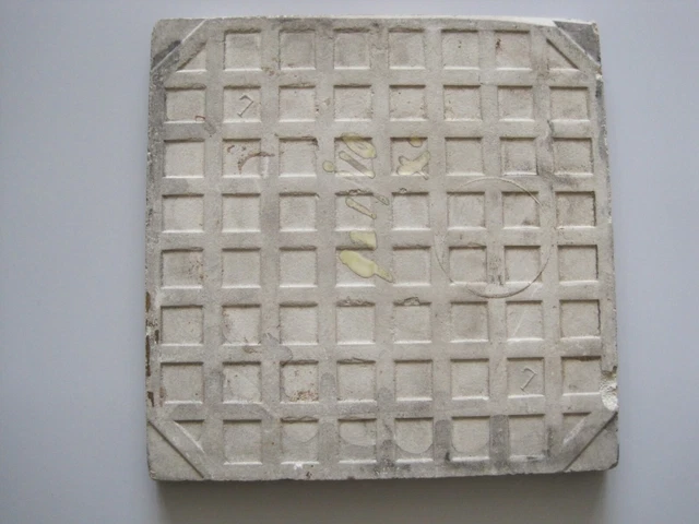 Antique Victorian Mintons 6" Sq.  Moulded & Majolica Glazed Aesthetic Tile 3
