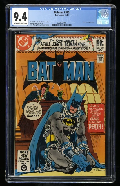 Batman #329 CGC NM 9.4 Off White to White Two-Face Appearance! DC Comics 1980