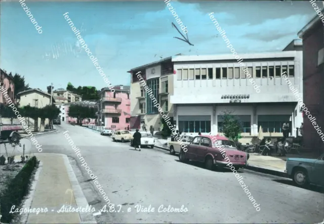 bz769 cartolina lagonegro autostello e viale colombo potenza basilicata